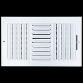 airgrilles 14"w x 8"h 3 way fixed curved blade air supply diffuser  -  register vent cover grill for sidewall and ceiling  -  white  -  outer dimensions: 15.75"w x 9.75"h hnd-cb-wh-3way-14x8  - 1